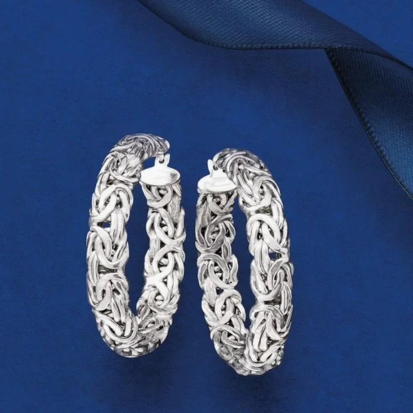 Ross-Simons Sterling Silver Byzantine Hoop Earrings